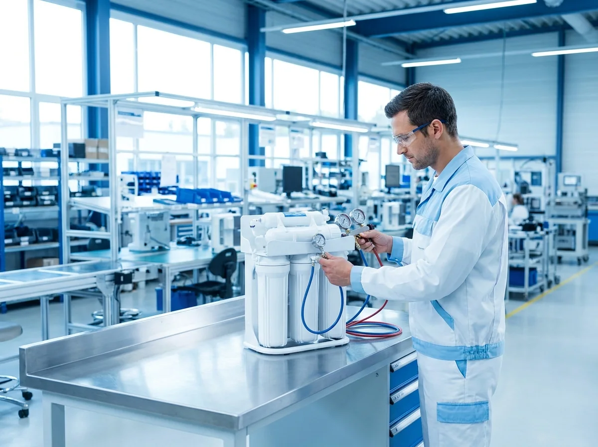Quality-control inspection of a KomiBright water purifier